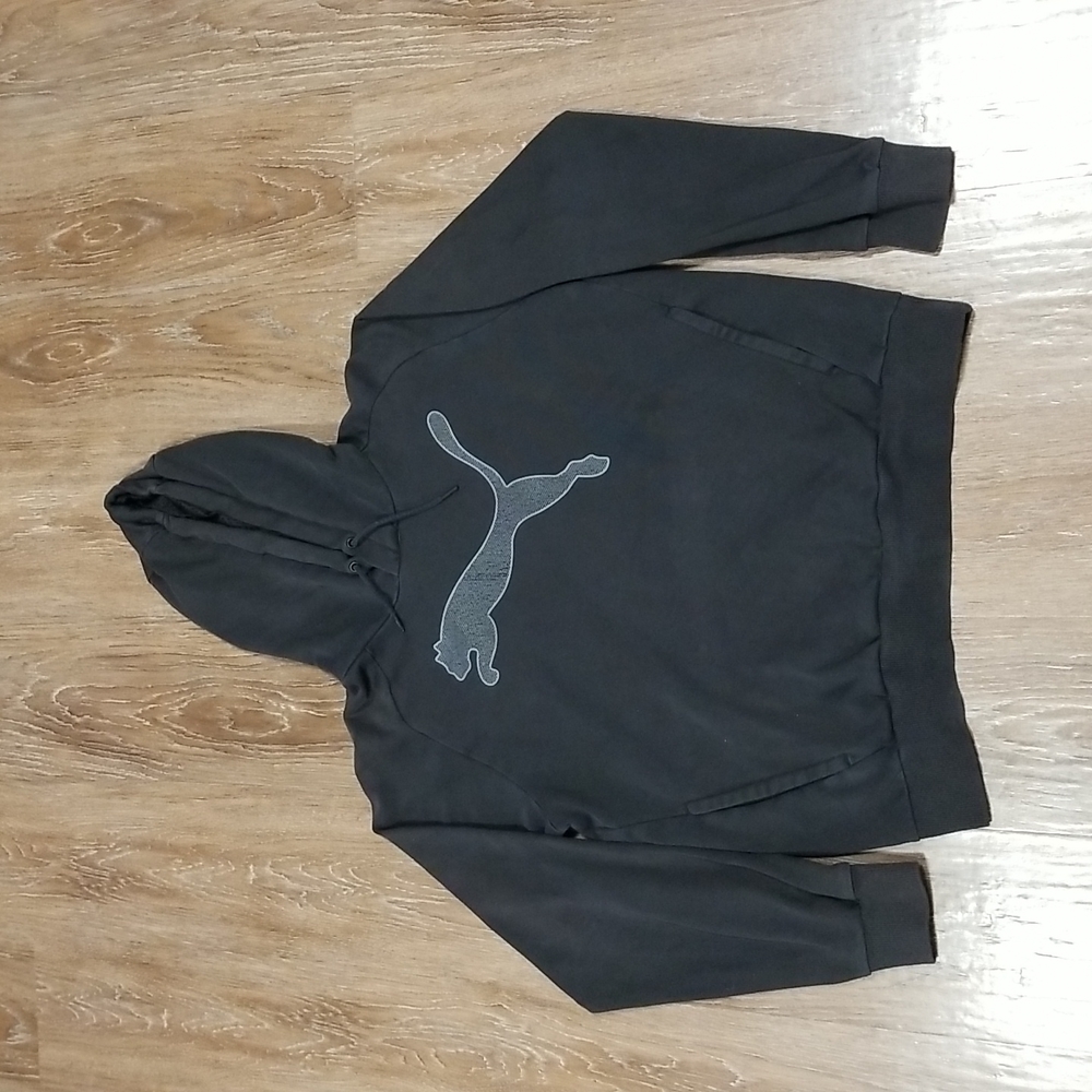(S) Puma Black Sweater Loungewear Athleisure Sporty Athletic Comfy Hoodie Hiking